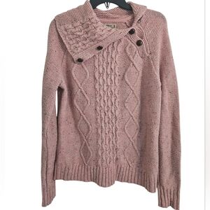 RuffHewn Dusty Rose Acrylic Wool Cowl Neck Sweater Sz L